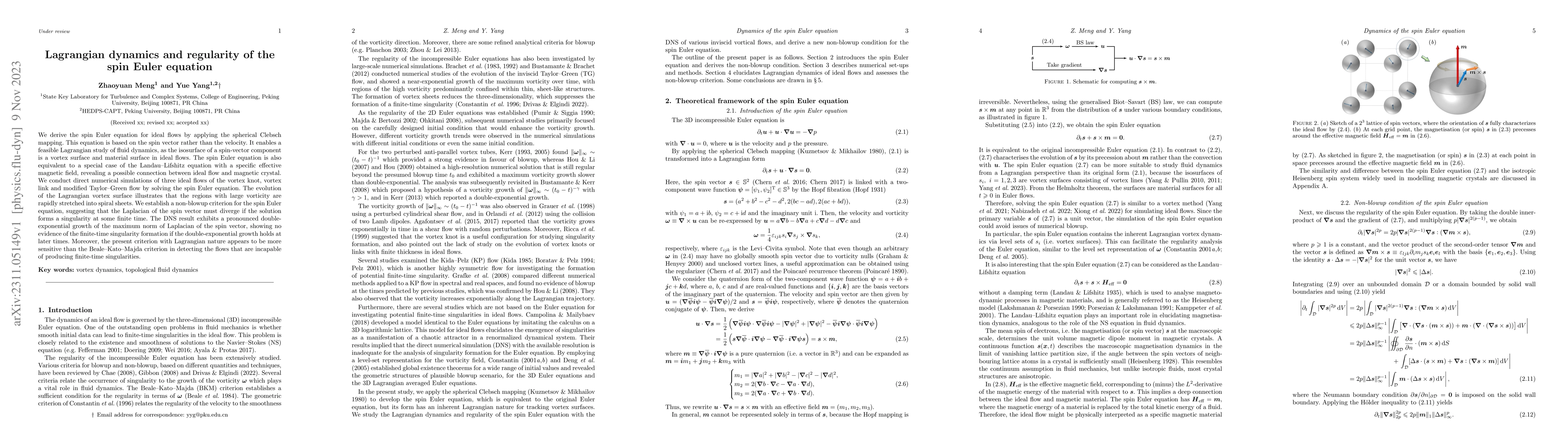 Thumbnail for Lagrangian dynamics and regularity of the spin Euler equation