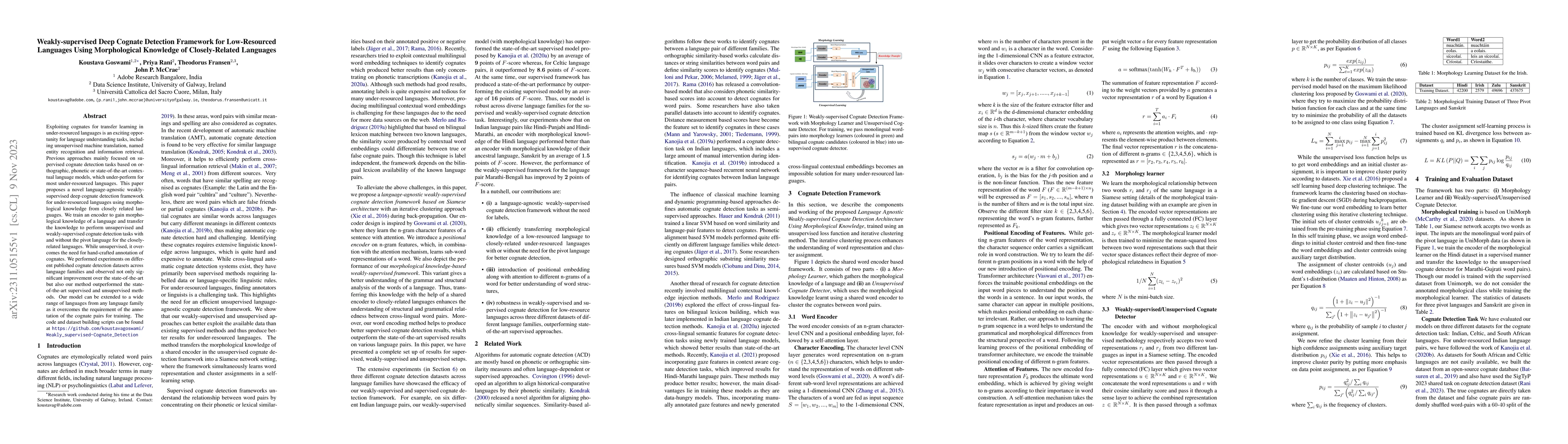 Thumbnail for Weakly-supervised Deep Cognate Detection Framework for Low-Resourced
  Languages Using Morphological Knowledge of Closely-Related Languages