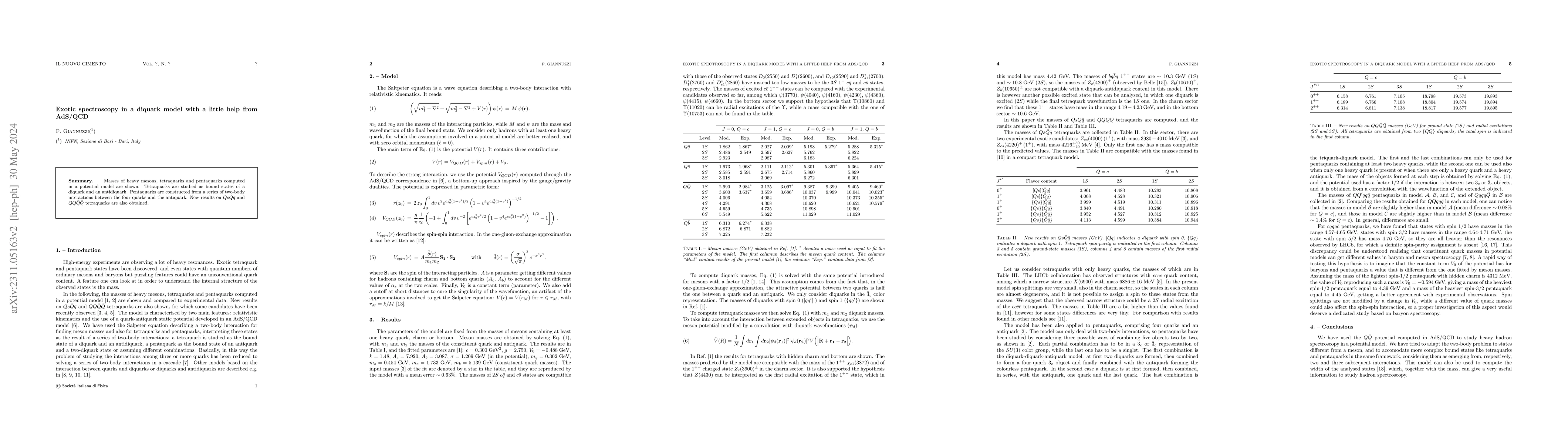 Thumbnail for Exotic spectroscopy in a diquark model with a little help from AdS/QCD