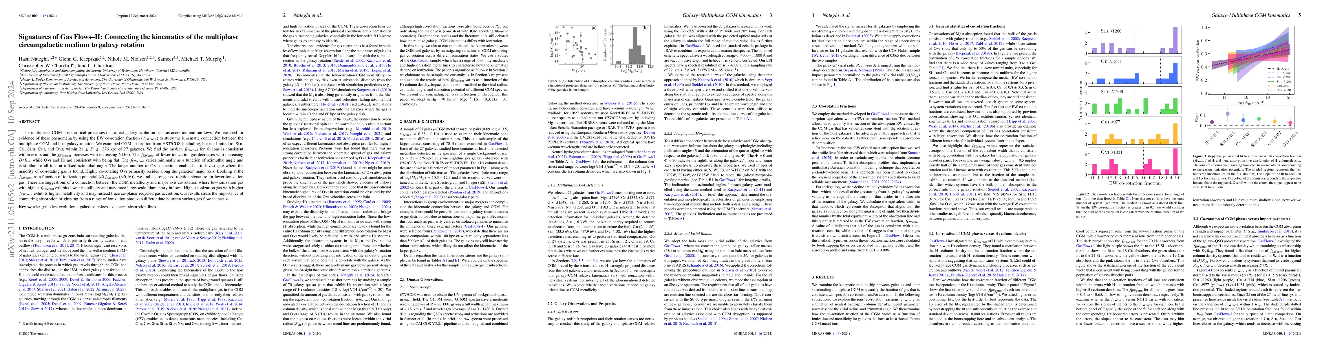 Thumbnail for Signatures of gas flows-II: Connecting the kinematics of the multiphase
  circumgalactic medium to galaxy rotation