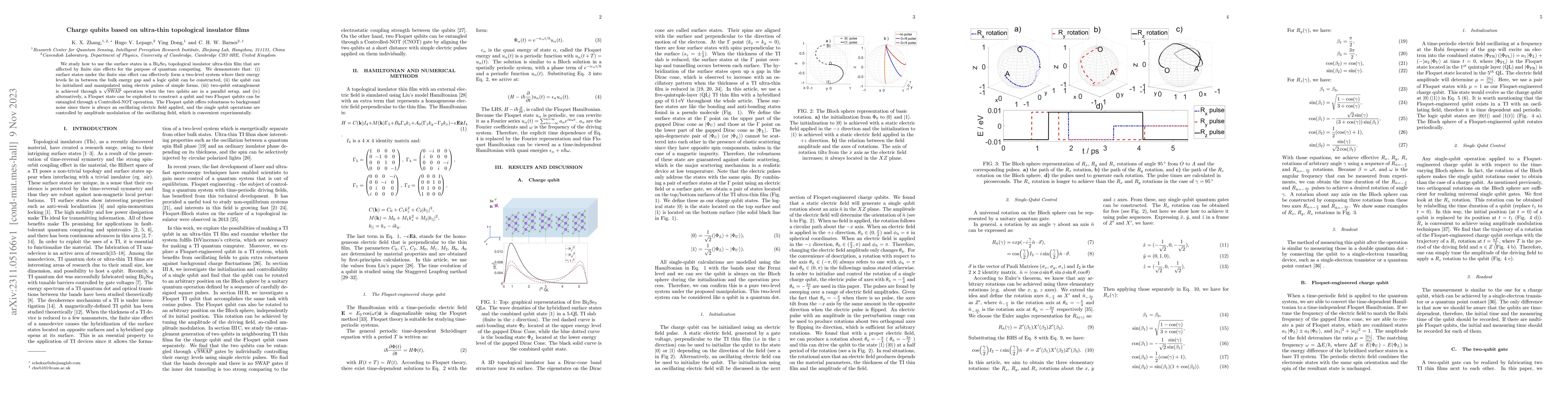 Thumbnail for Charge qubits based on ultra-thin topological insulator films