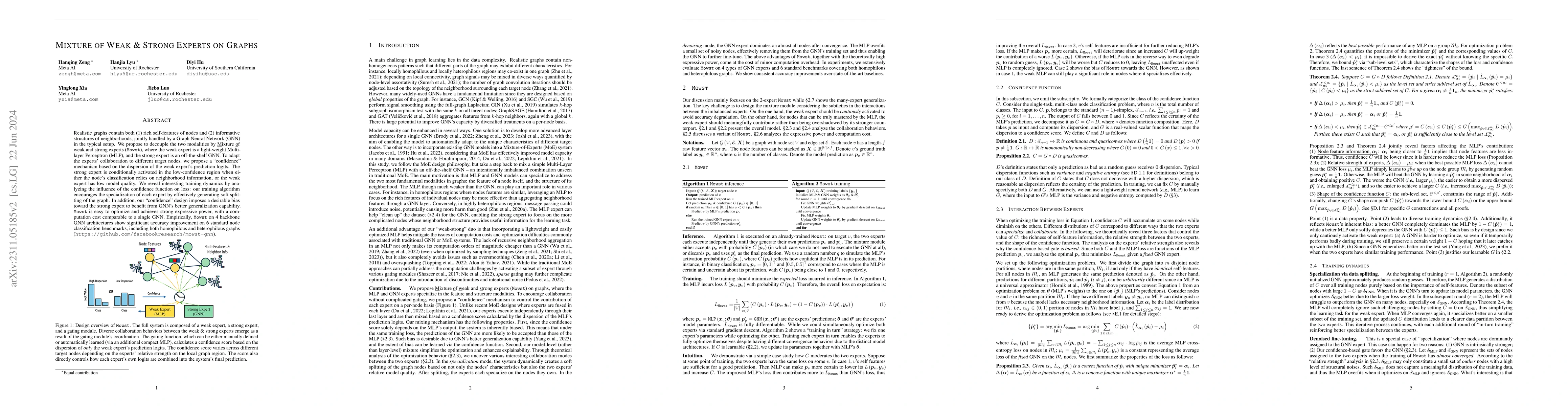Thumbnail for Mixture of Weak & Strong Experts on Graphs