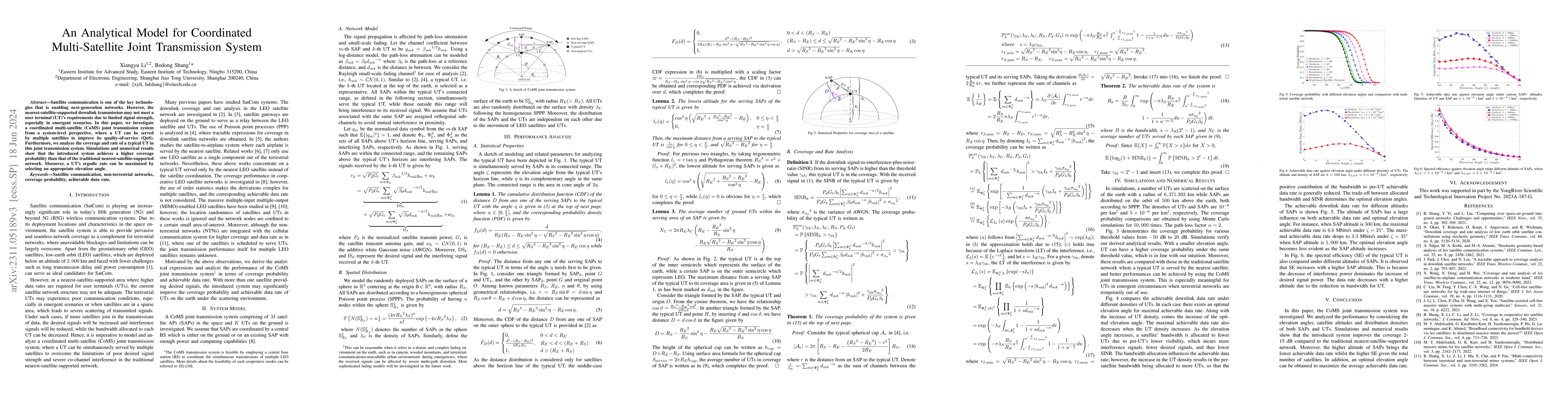 Thumbnail for An Analytical Model for Coordinated Multi-Satellite Joint Transmission
  System