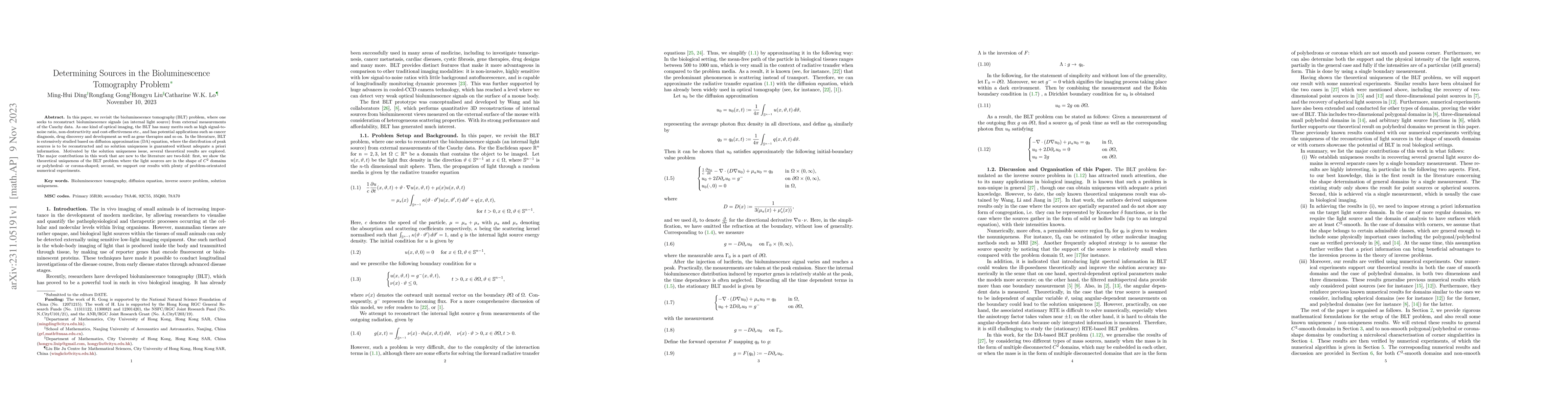 Thumbnail for Determining Sources in the Bioluminescence Tomography Problem