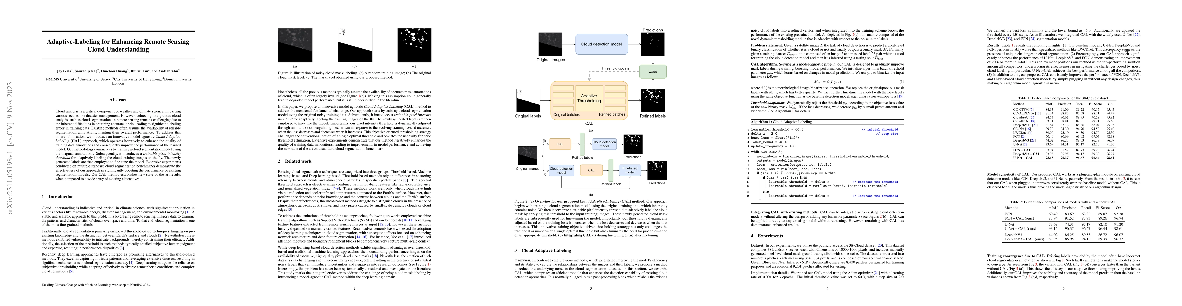 Thumbnail for Adaptive-Labeling for Enhancing Remote Sensing Cloud Understanding