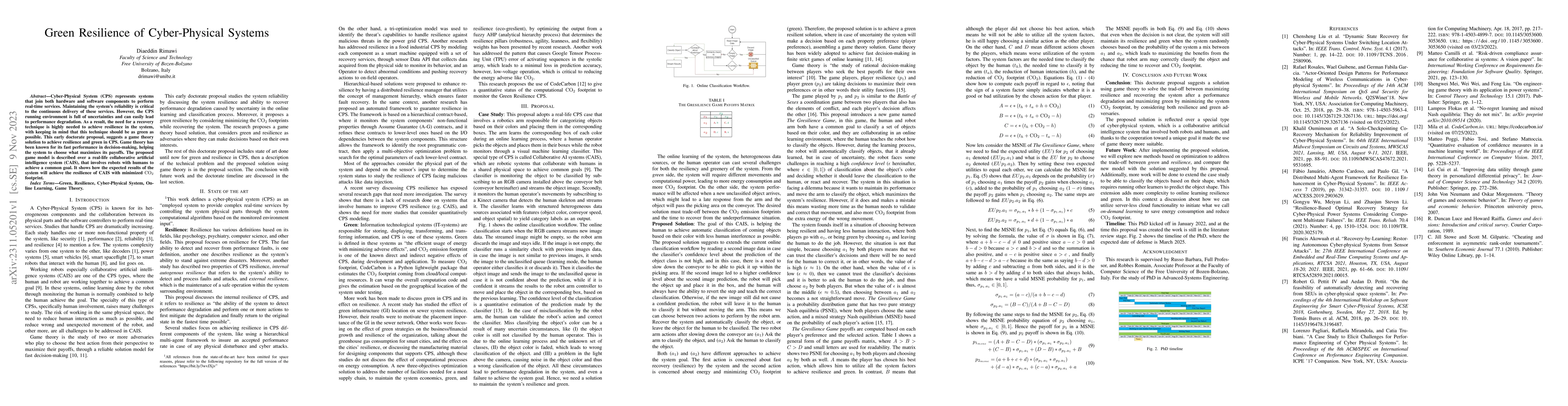 Thumbnail for Green Resilience of Cyber-Physical Systems