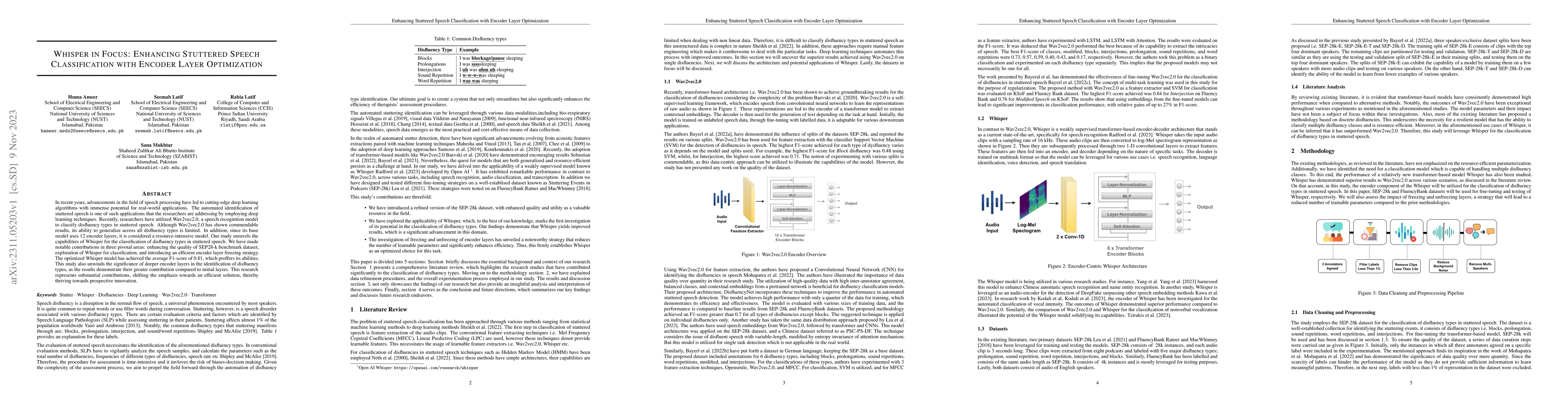 Thumbnail for Whisper in Focus: Enhancing Stuttered Speech Classification with Encoder
  Layer Optimization