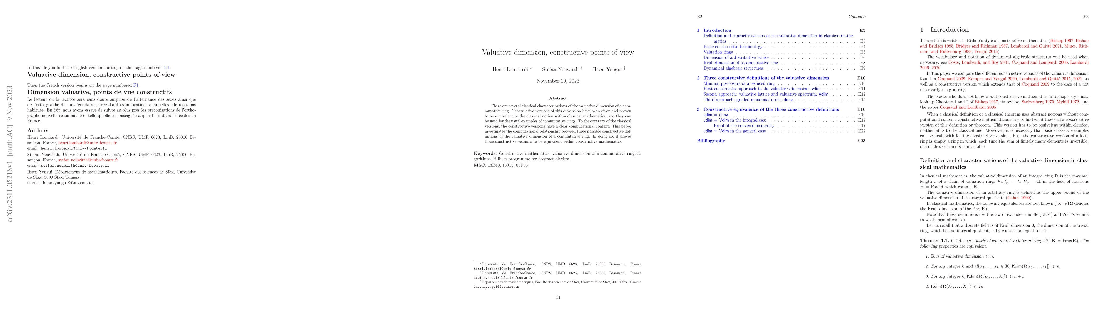 Thumbnail for Valuative dimension, constructive points of view