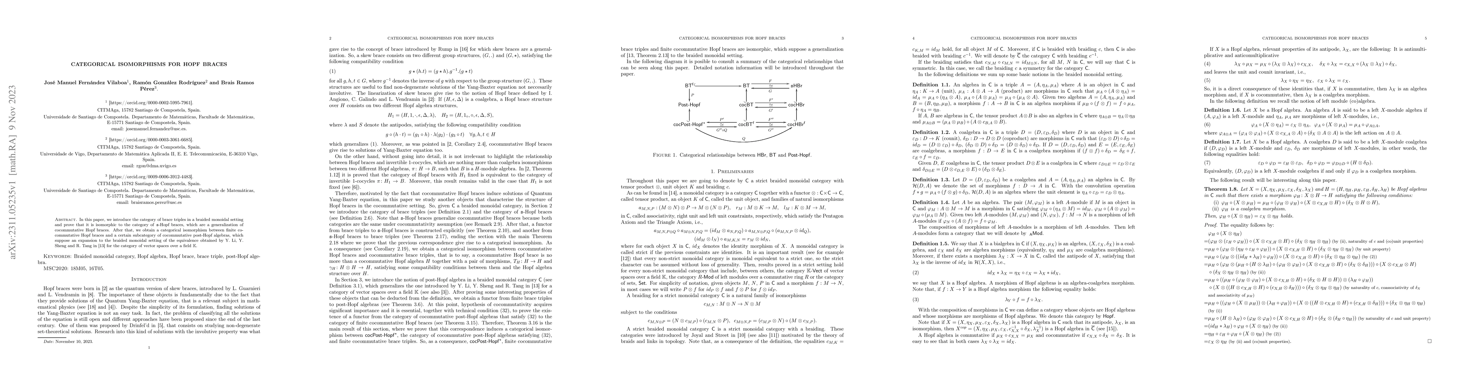 Thumbnail for Categorical isomorphisms for Hopf braces