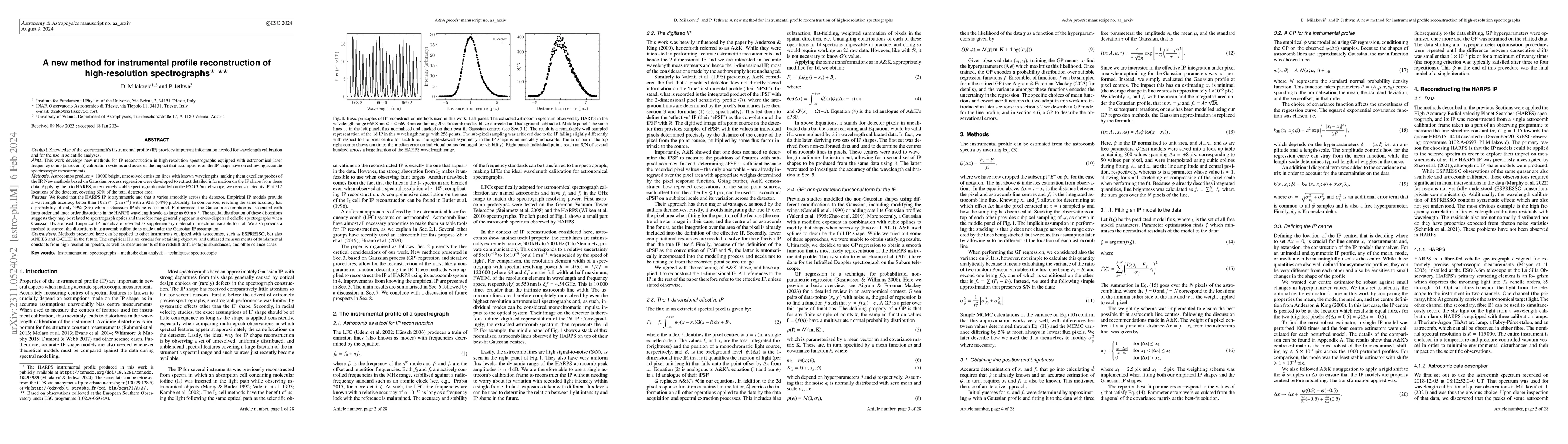 Thumbnail for A new method for instrumental profile reconstruction of high resolution
  spectrographs