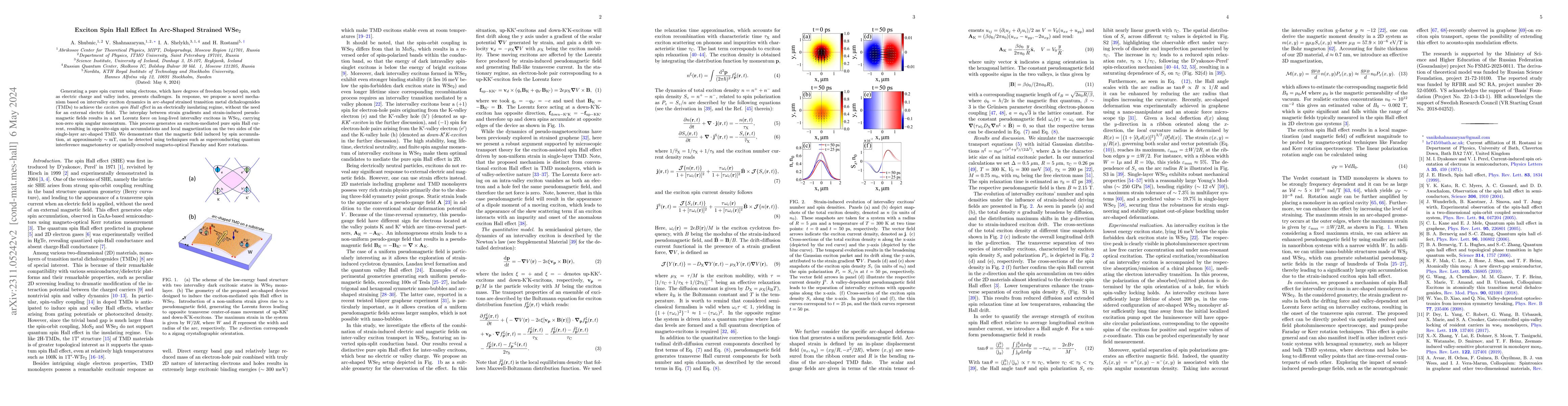 Thumbnail for Exciton Spin Hall Effect In Arc-Shaped Strained WSe$_2$