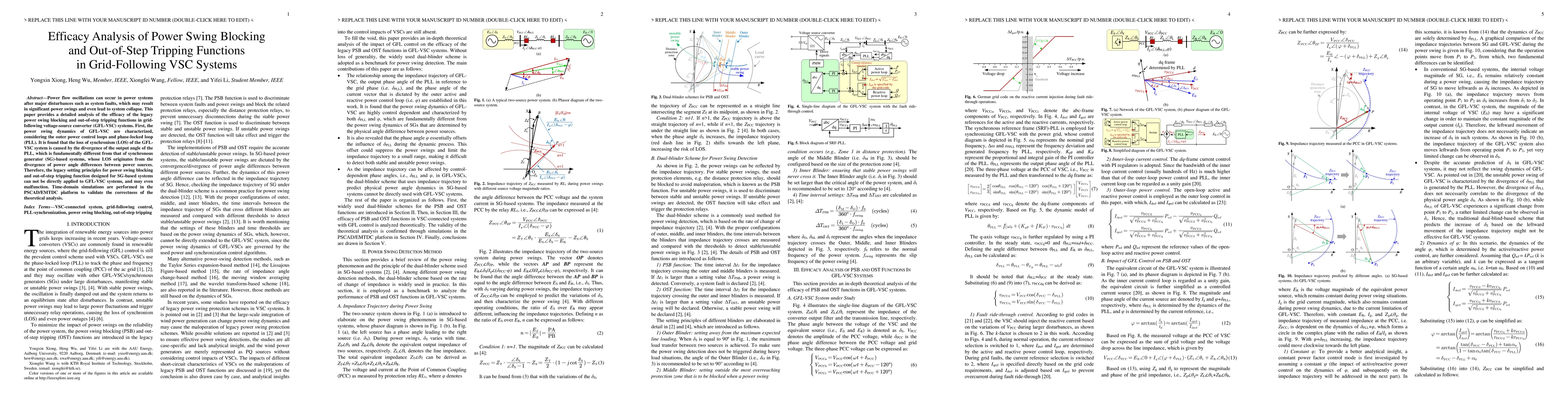 Thumbnail for Efficacy Analysis of Power Swing Blocking and Out-of-Step Tripping
  Functions in Grid-Following VSC Systems