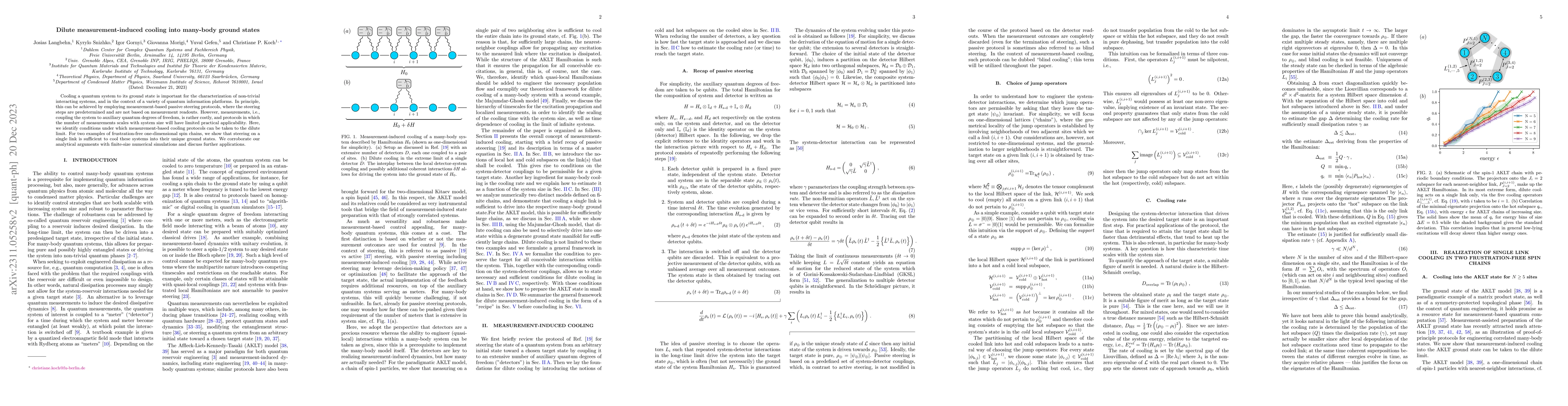 Thumbnail for Dilute measurement-induced cooling into many-body ground states