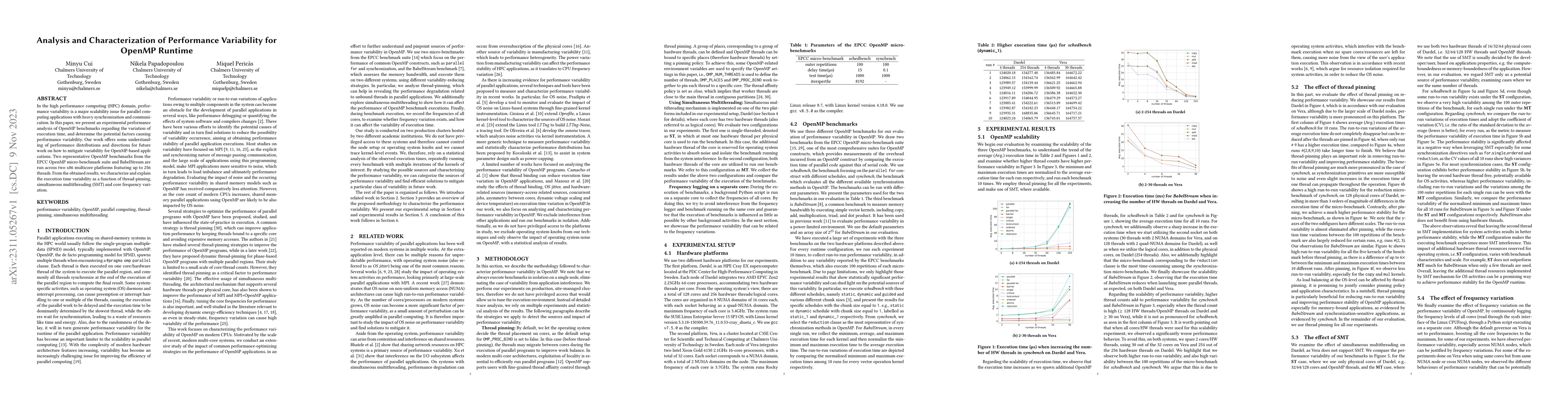 Thumbnail for Analysis and Characterization of Performance Variability for OpenMP
  Runtime