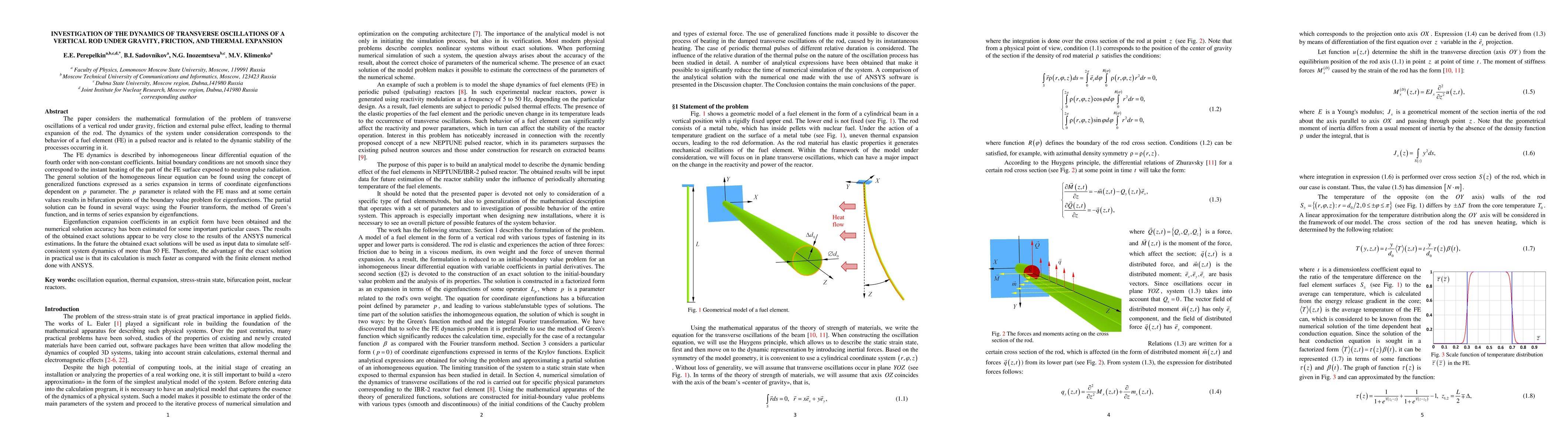 Thumbnail for Investigation of the dynamics of transverse oscillations of a vertical
  rod under gravity, friction, and thermal expansion