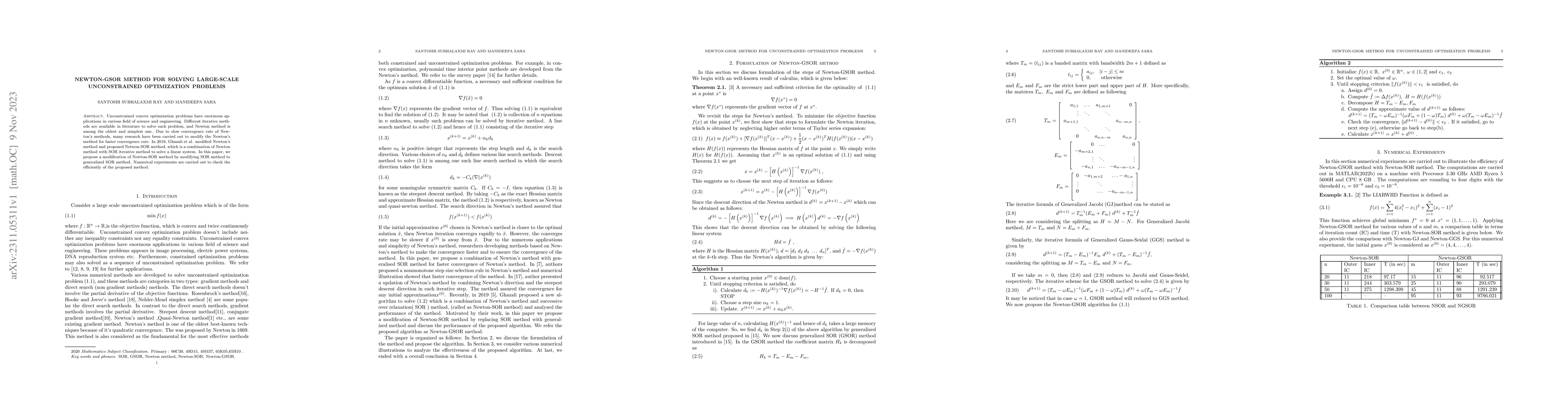 Thumbnail for Newton-GSOR method for solving large-scale unconstrained optimization
  problems