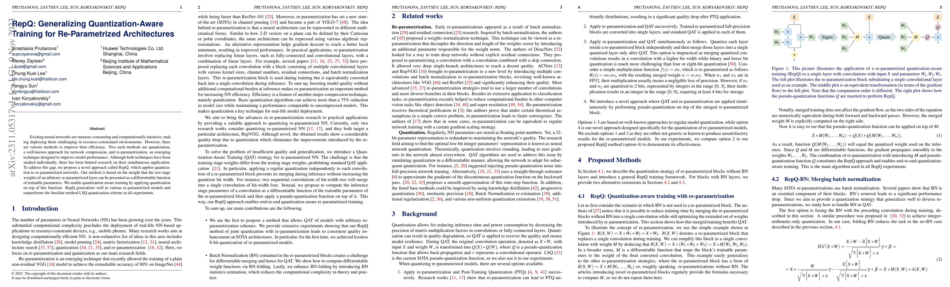 Thumbnail for RepQ: Generalizing Quantization-Aware Training for Re-Parametrized
  Architectures