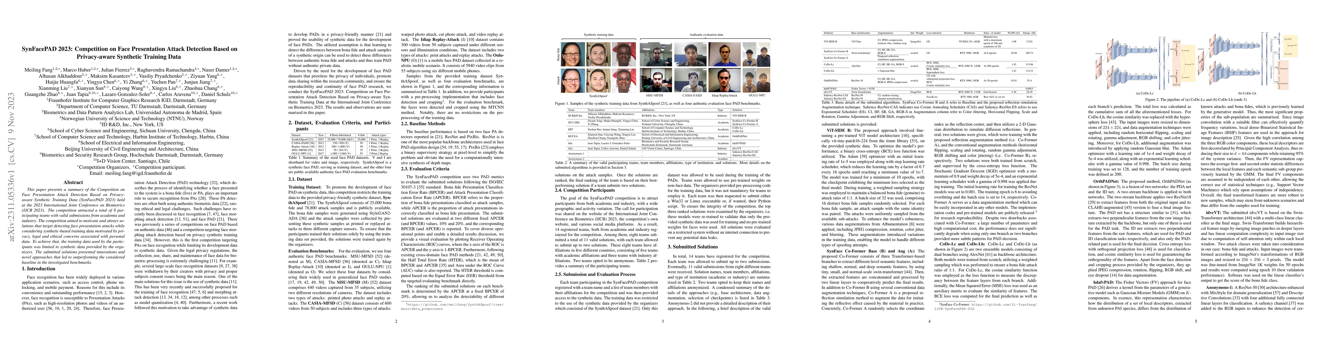 Thumbnail for SynFacePAD 2023: Competition on Face Presentation Attack Detection Based
  on Privacy-aware Synthetic Training Data