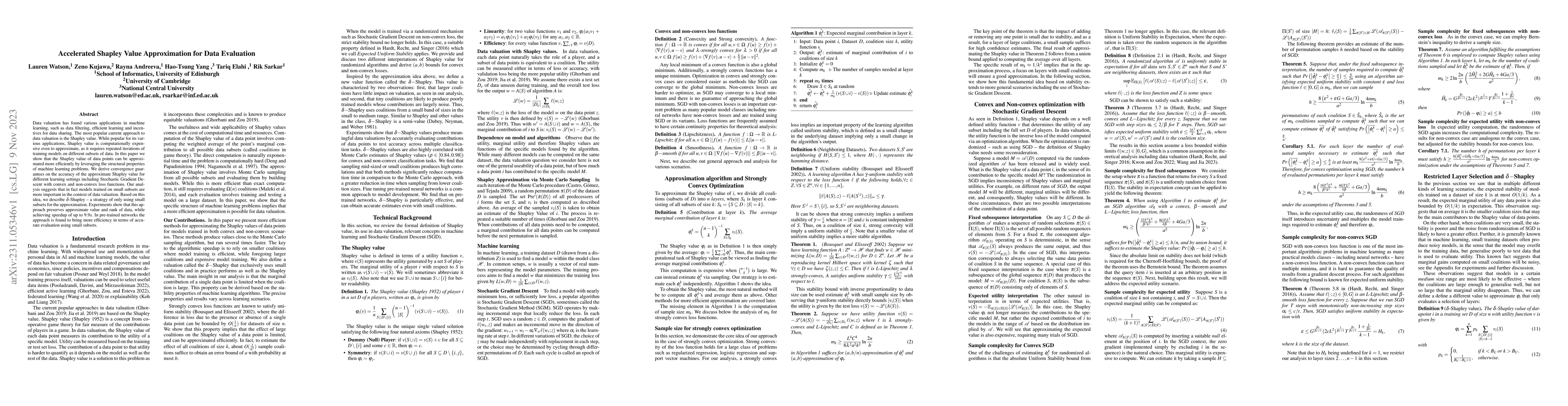 Thumbnail for Accelerated Shapley Value Approximation for Data Evaluation
