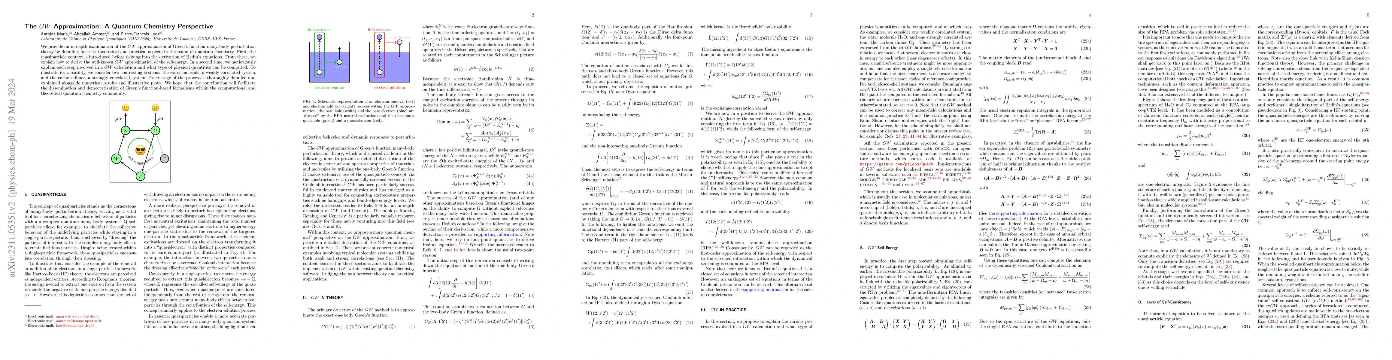 Thumbnail for The $GW$ Approximation: A Quantum Chemistry Perspective