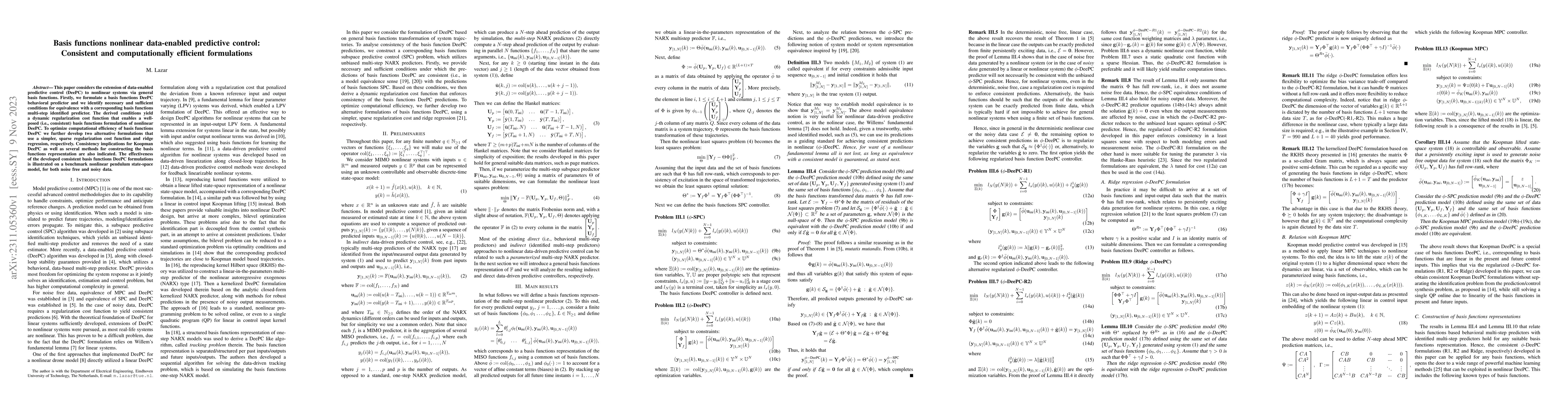 Thumbnail for Basis functions nonlinear data-enabled predictive control: Consistent
  and computationally efficient formulations