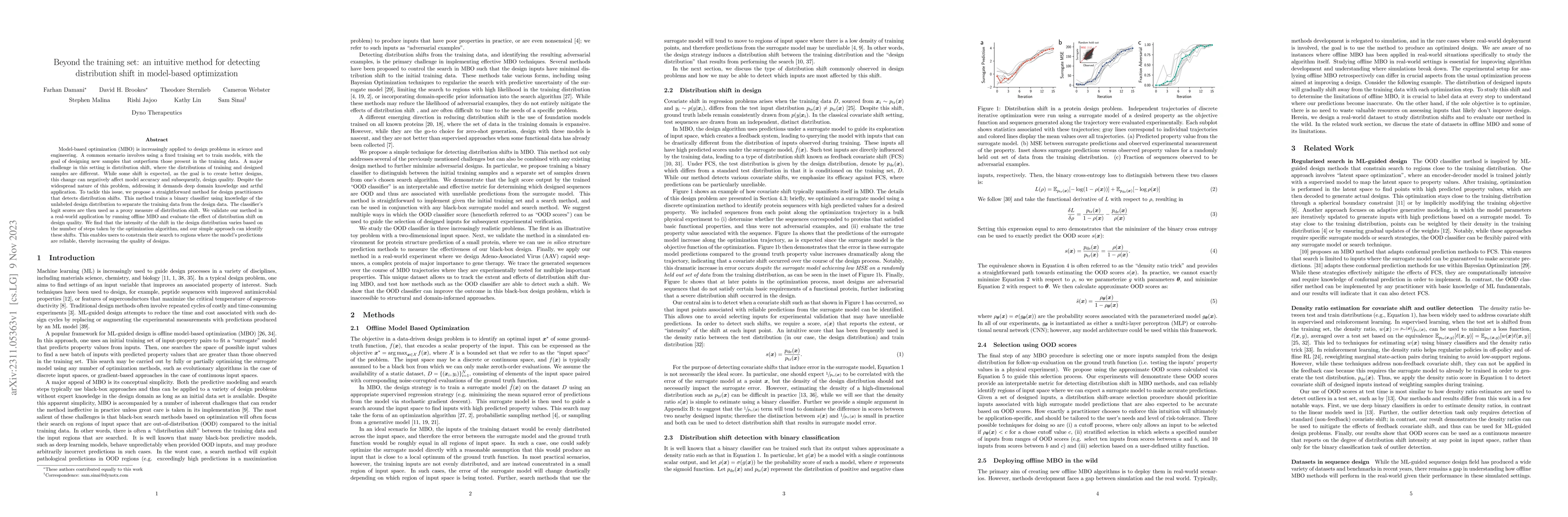 Thumbnail for Beyond the training set: an intuitive method for detecting distribution
  shift in model-based optimization