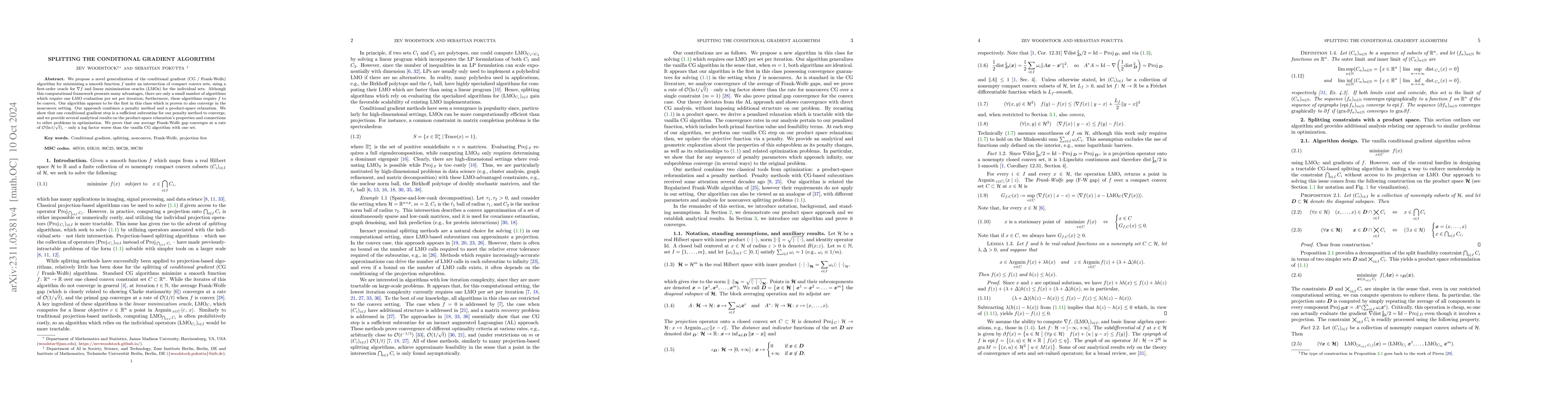 Thumbnail for Splitting the Conditional Gradient Algorithm