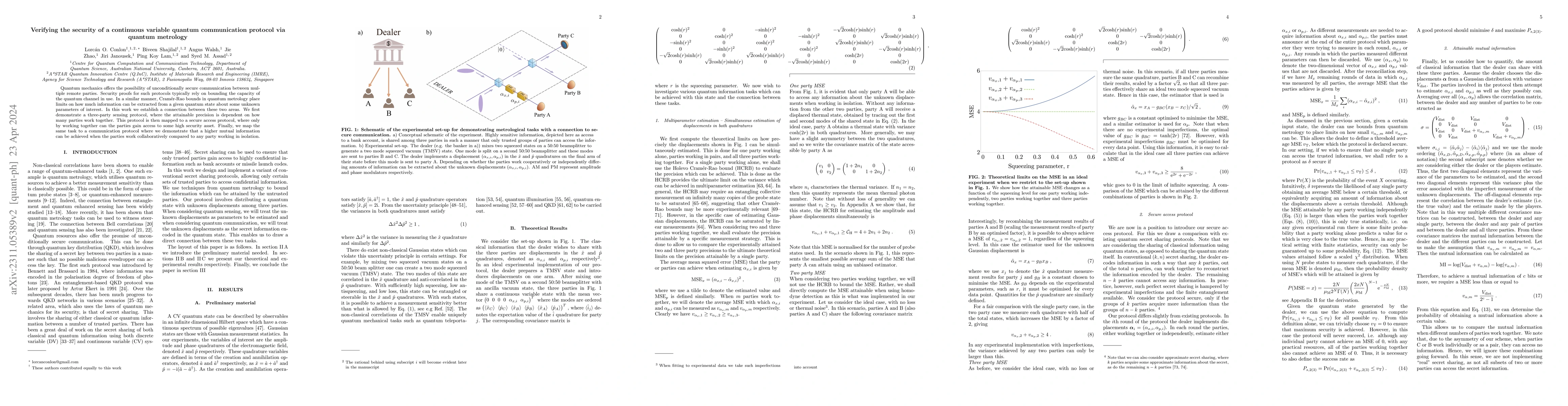 Thumbnail for Verifying the security of a continuous variable quantum communication
  protocol via quantum metrology