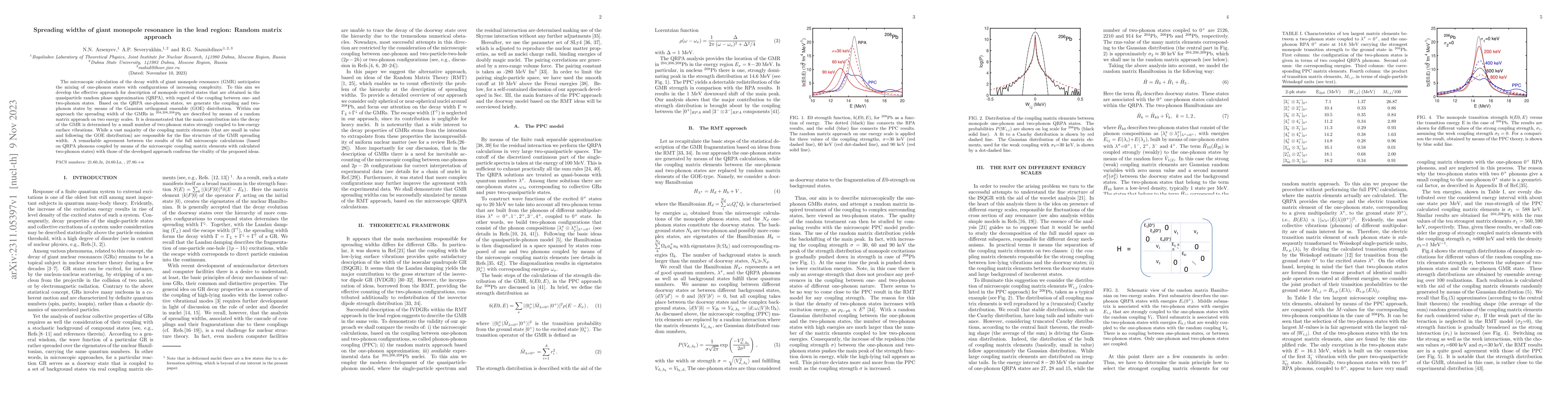 Thumbnail for Spreading widths of giant monopole resonance in the lead region: Random
  matrix approach
