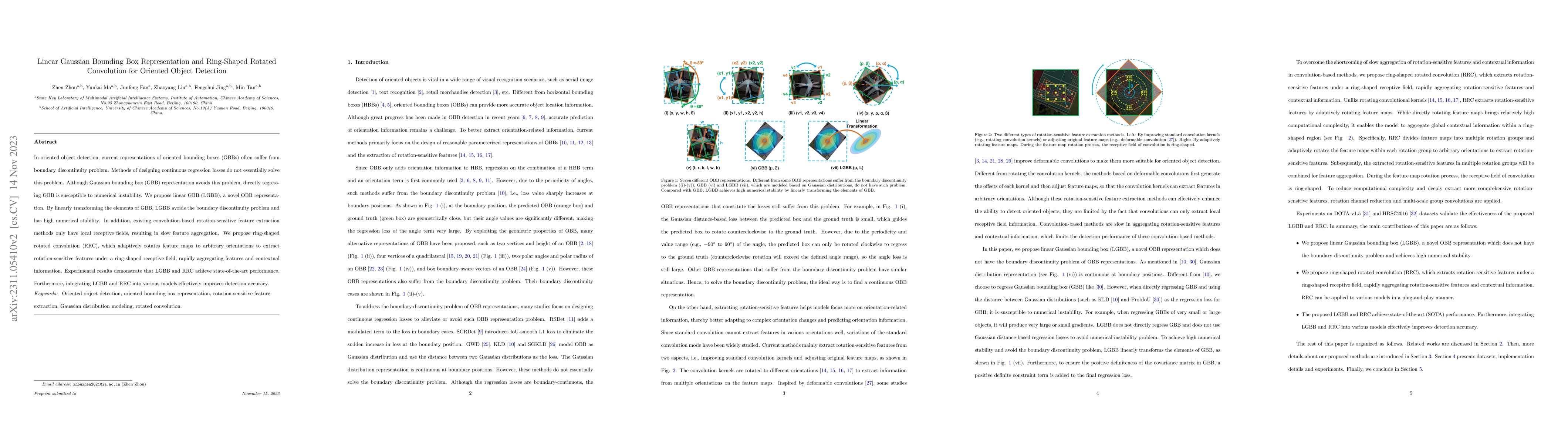 Thumbnail for Linear Gaussian Bounding Box Representation and Ring-Shaped Rotated
  Convolution for Oriented Object Detection