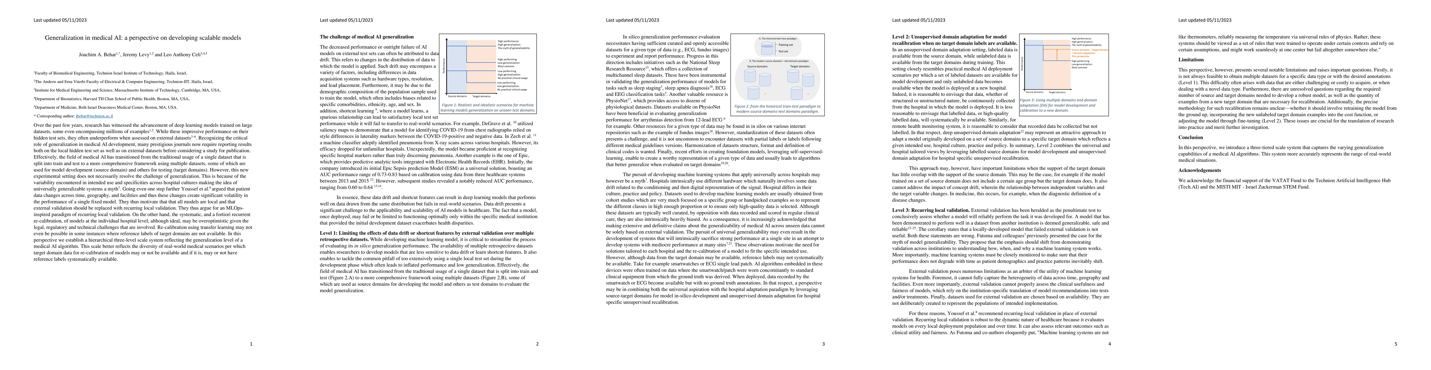 Thumbnail for Generalization in medical AI: a perspective on developing scalable
  models