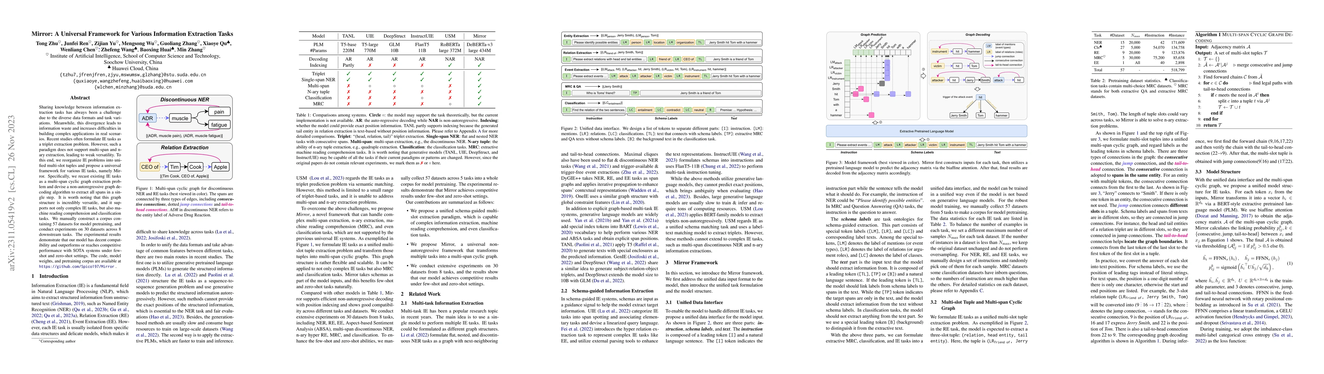 Thumbnail for Mirror: A Universal Framework for Various Information Extraction Tasks