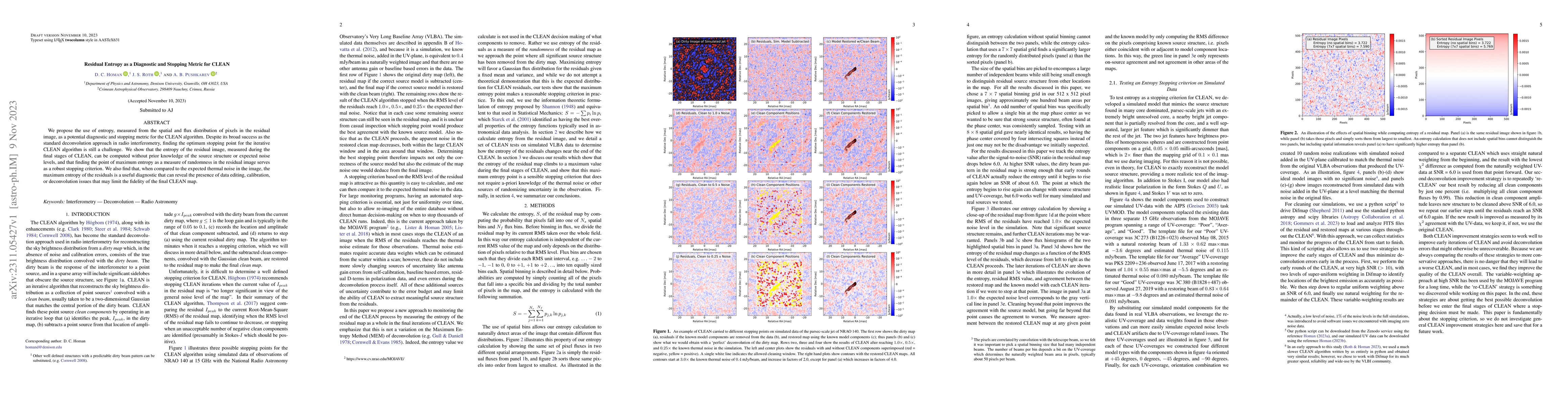 Thumbnail for Residual Entropy as a Diagnostic and Stopping Metric for CLEAN