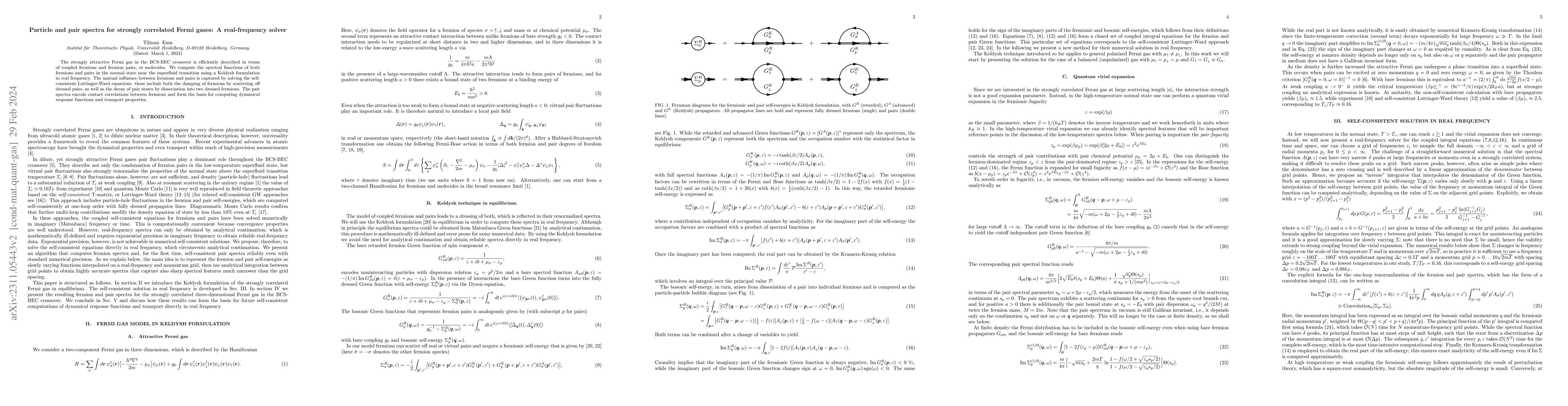 Thumbnail for Particle and pair spectra for strongly correlated Fermi gases: A
  real-frequency solver