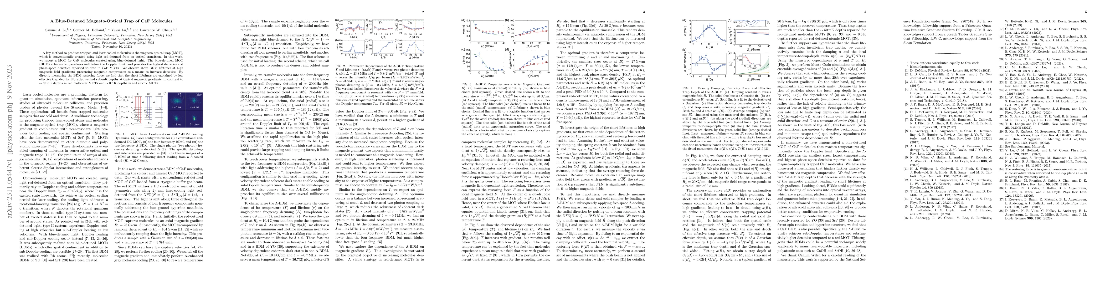 Thumbnail for A Blue-Detuned Magneto-Optical Trap of CaF Molecules