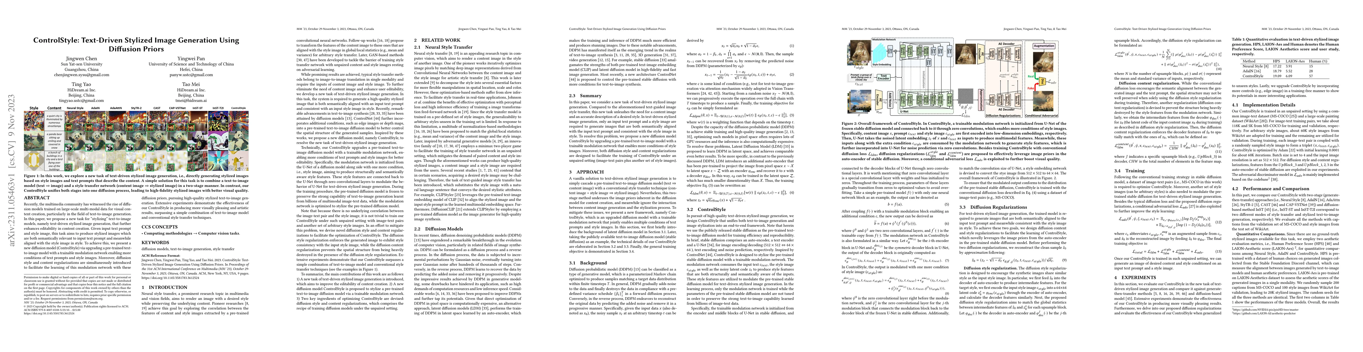 Thumbnail for ControlStyle: Text-Driven Stylized Image Generation Using Diffusion
  Priors