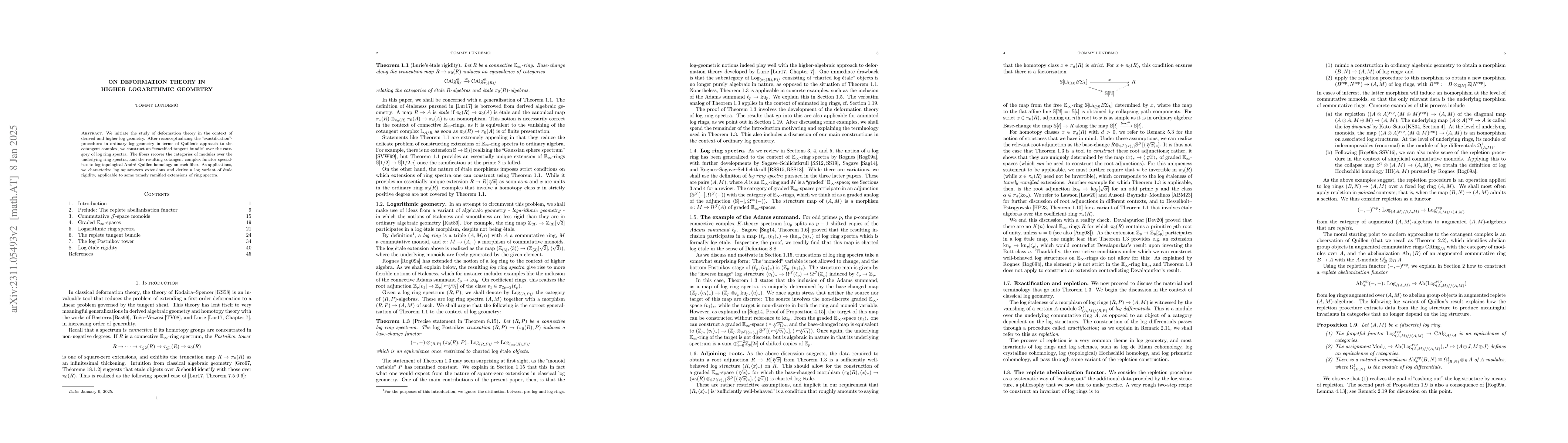 Thumbnail for On Deformation Theory in Higher Logarithmic Geometry