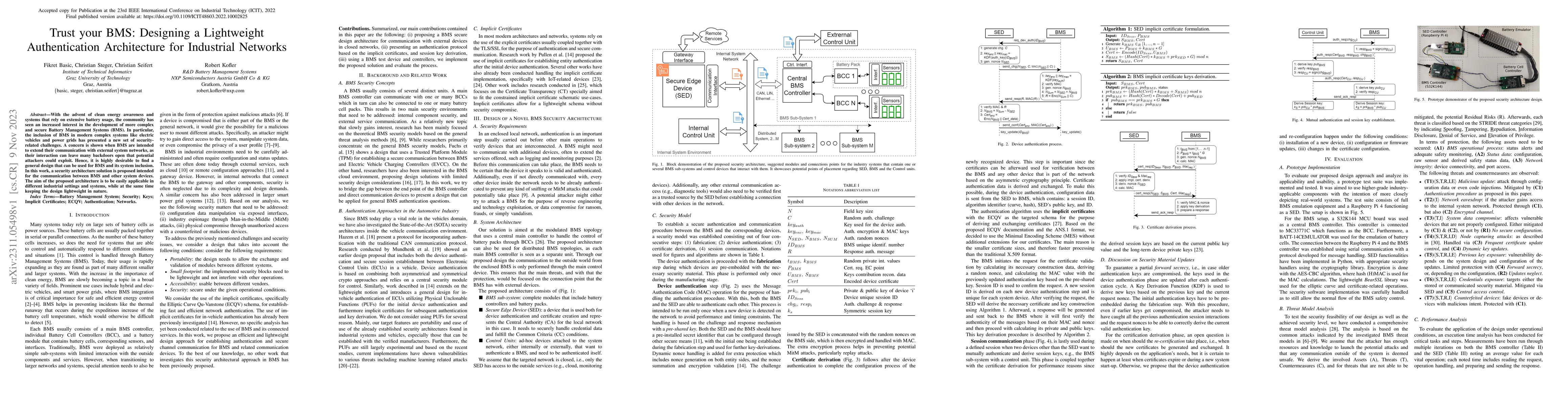 Thumbnail for Trust your BMS: Designing a Lightweight Authentication Architecture for
  Industrial Networks