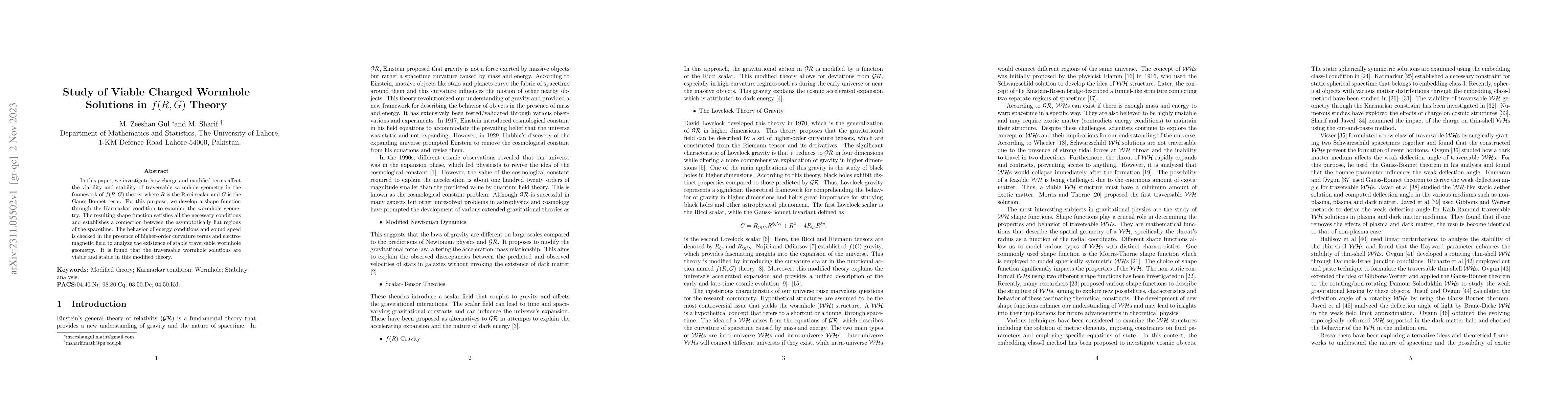 Thumbnail for Study of Viable Charged Wormhole Solutions in $f(R,G)$ Theory