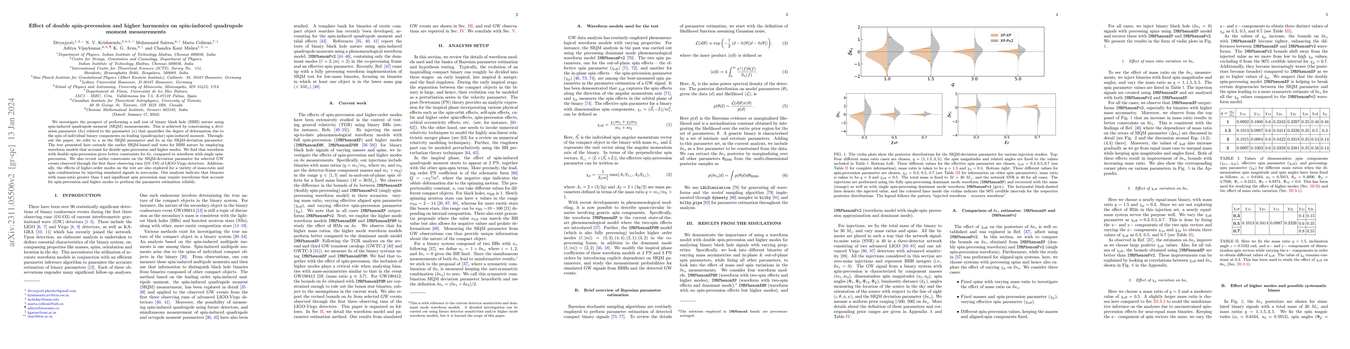 Thumbnail for Effect of double spin-precession and higher harmonics on spin-induced
  quadrupole moment measurements