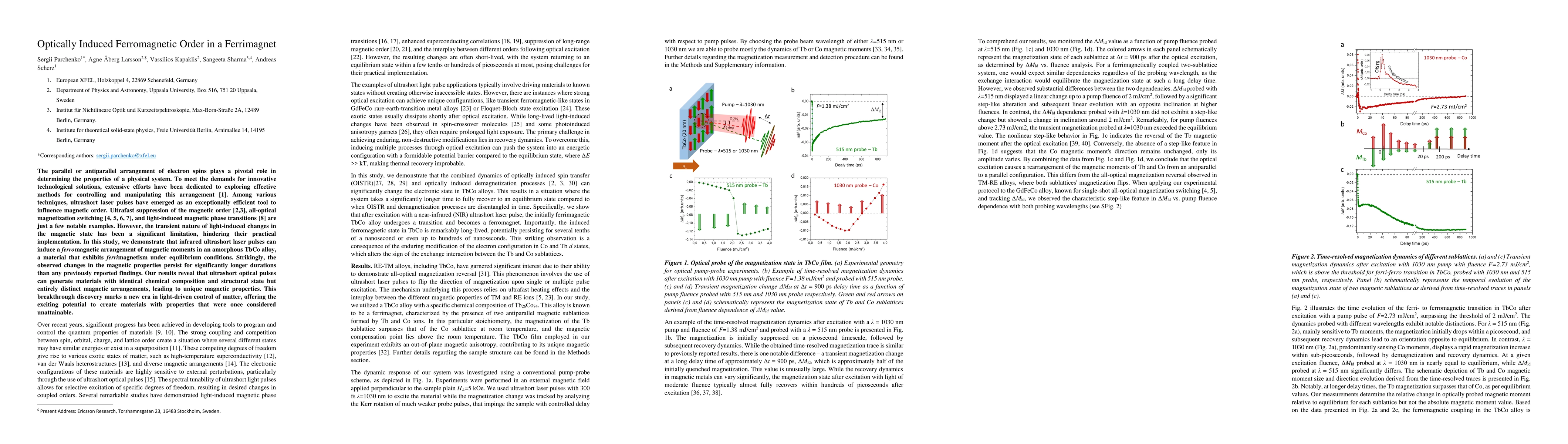 Thumbnail for Optically Induced Ferromagnetic Order in a Ferrimagnet