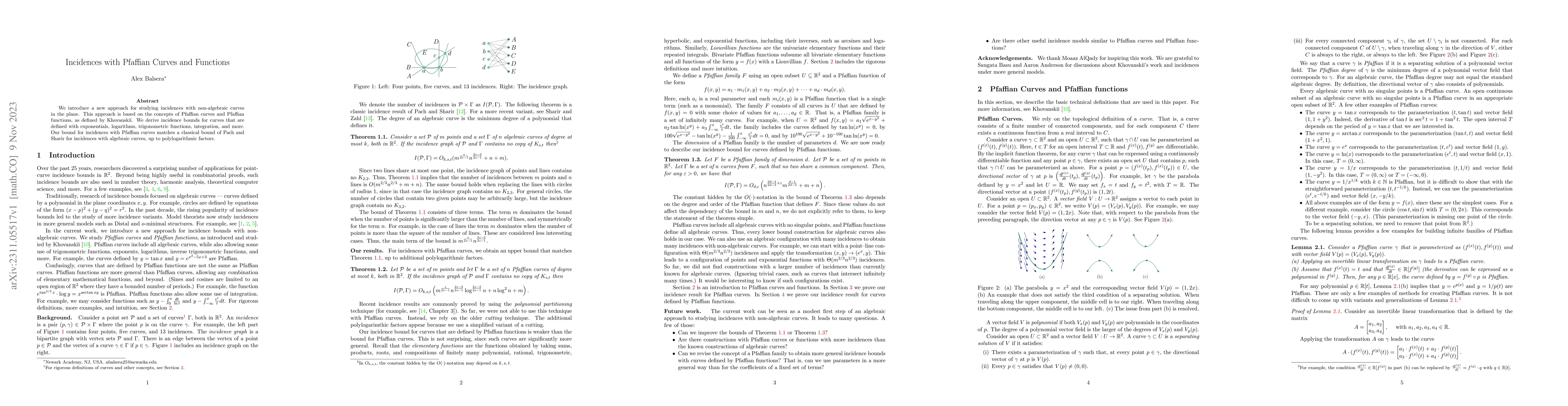 Thumbnail for Incidences with Pfaffian Curves and Functions