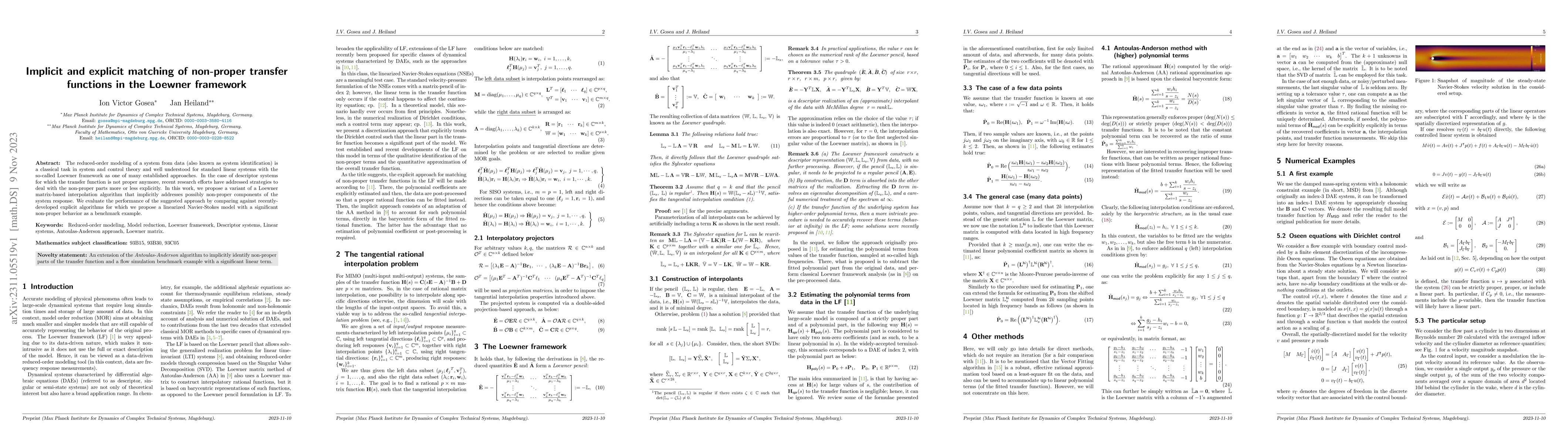 Thumbnail for Implicit and explicit matching of non-proper transfer functions in the
  Loewner framework