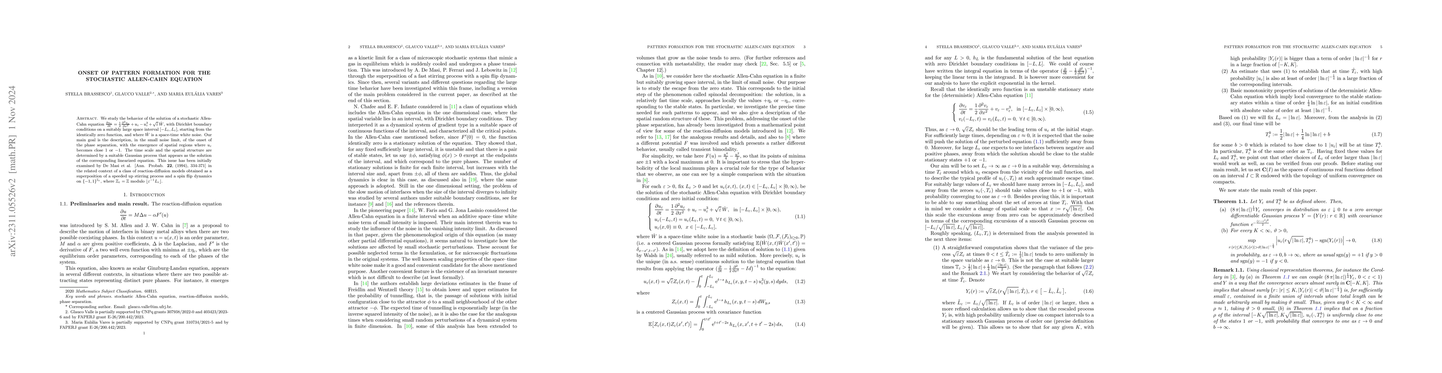 Thumbnail for Onset of pattern formation for the stochastic Allen-Cahn equation