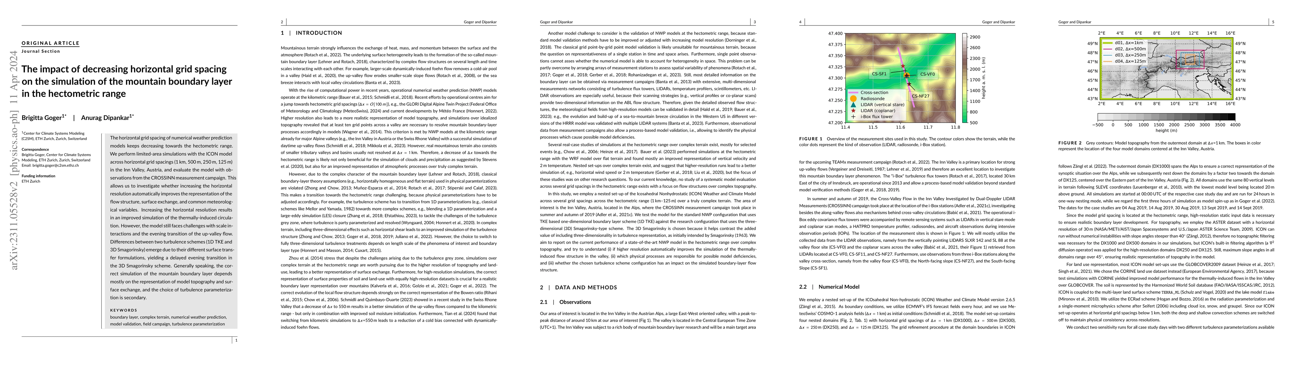 Thumbnail for The impact of decreasing horizontal grid spacing on the simulation of
  the mountain boundary layer in the hectometric range