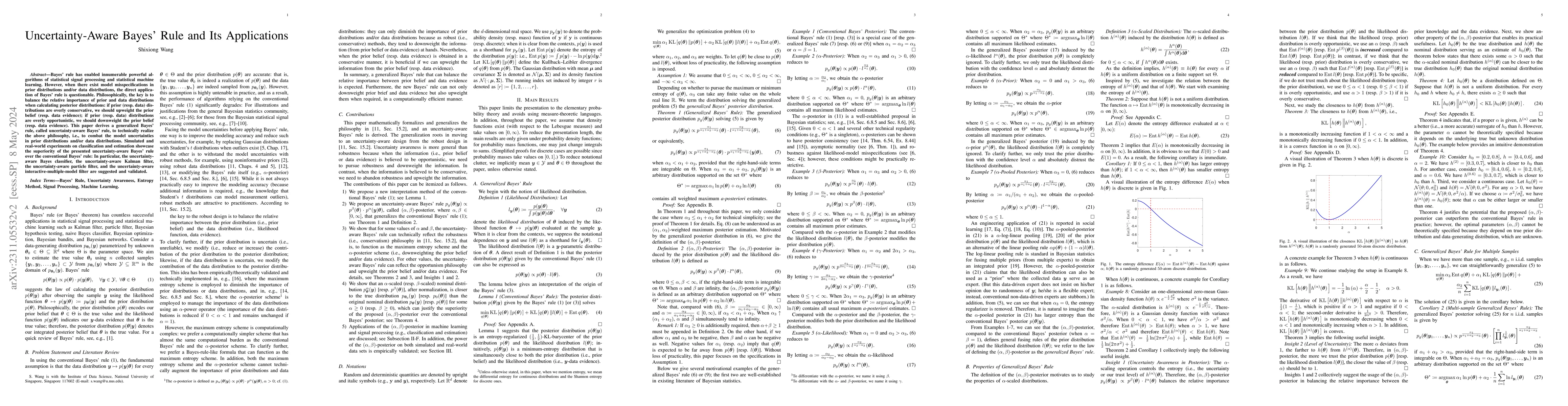 Thumbnail for Uncertainty-Aware Bayes' Rule and Its Applications