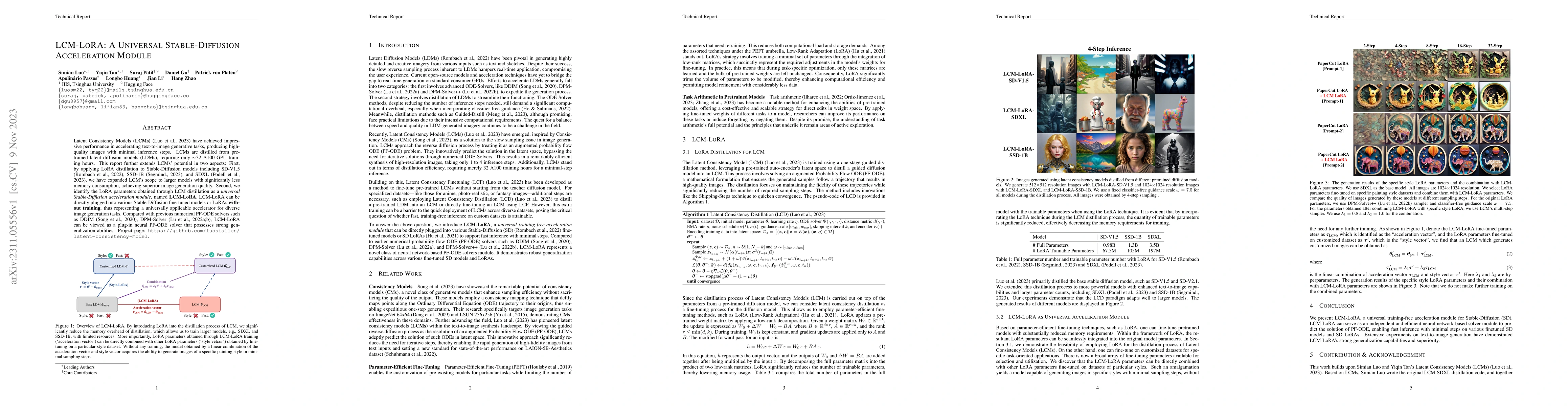 Thumbnail for LCM-LoRA: A Universal Stable-Diffusion Acceleration Module