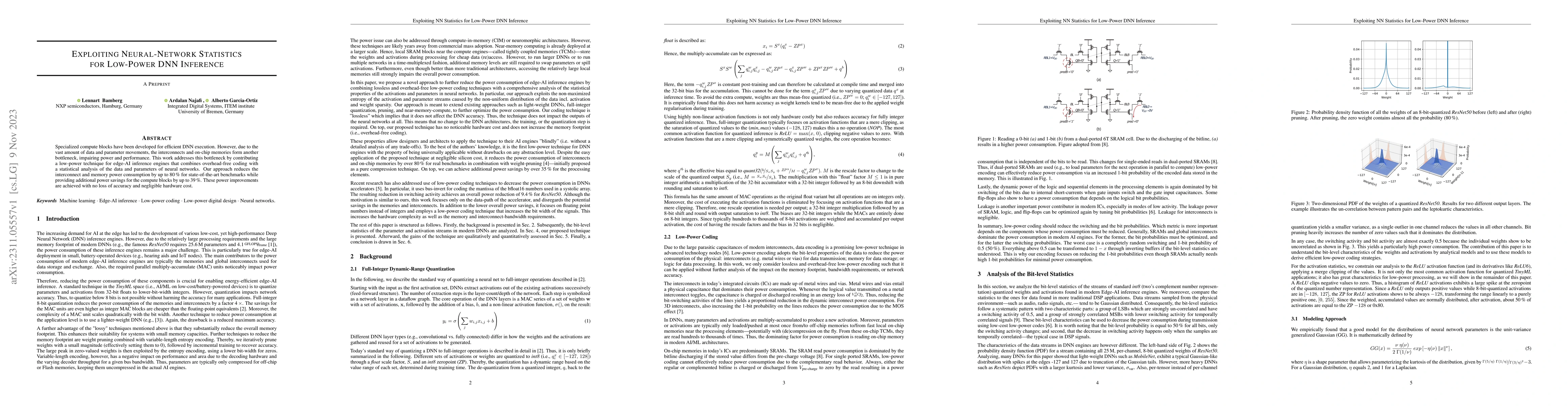 Thumbnail for Exploiting Neural-Network Statistics for Low-Power DNN Inference