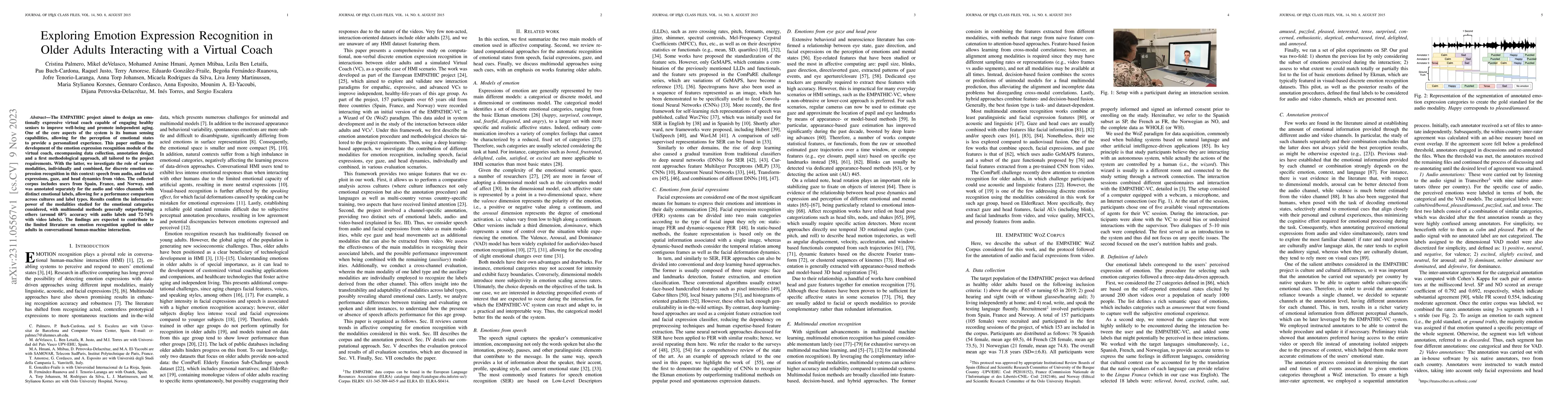 Thumbnail for Exploring Emotion Expression Recognition in Older Adults Interacting
  with a Virtual Coach
