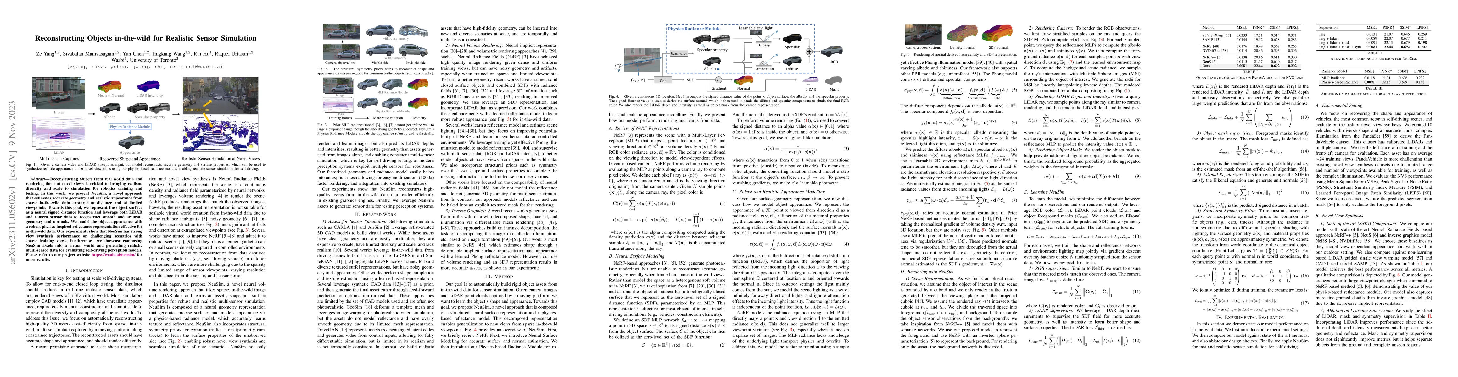 Thumbnail for Reconstructing Objects in-the-wild for Realistic Sensor Simulation
